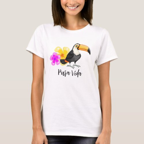 Tropical Toucan Pura Vida Design T_Shirt