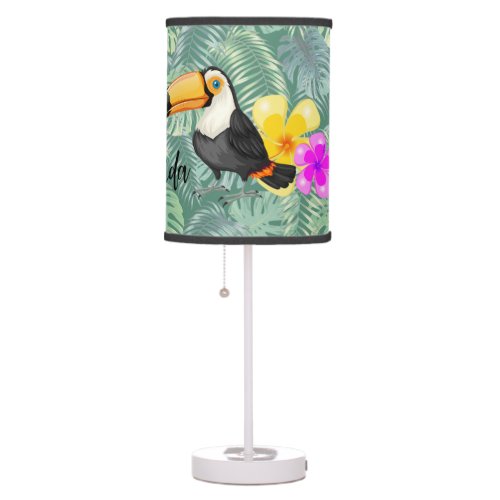Tropical Toucan Pura Vida Design Table Lamp