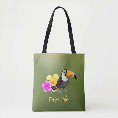 Tropical Toucan Pura Vida Design Tote Bag