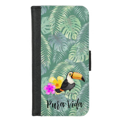 Tropical Toucan Pura Vida Design Wallet Case