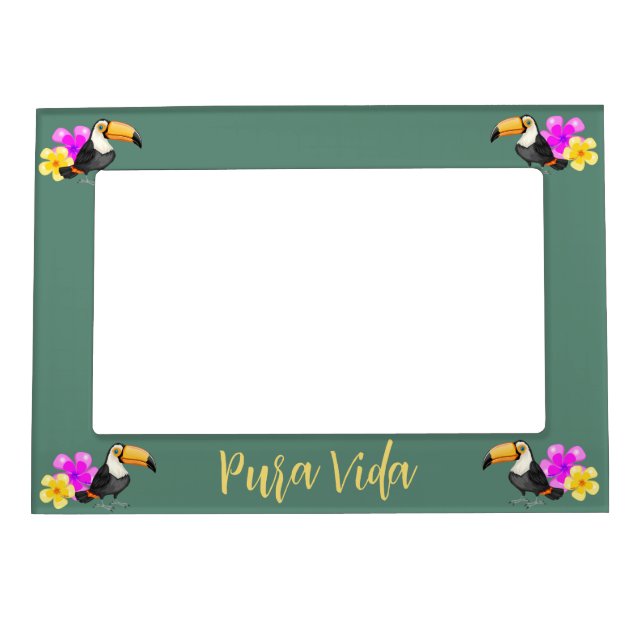 Tropical Toucan Pura Vida Magnetic Photo Frame (Front)