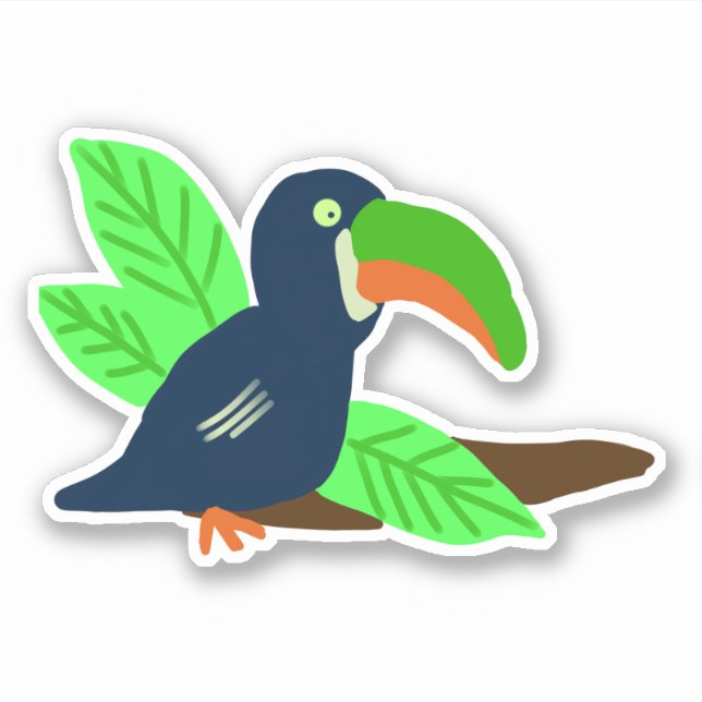 Tropical Toucan Sticker (Front)