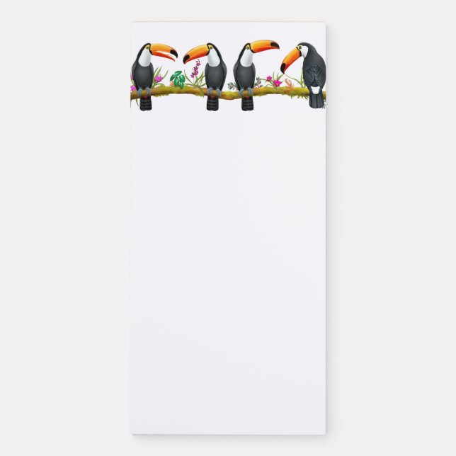 Tropical Toucan Talk Magnetic Notepad (Front)