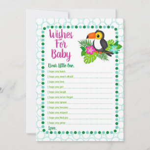 Tropical Toucan Wishes For Baby Shower Game Invitation