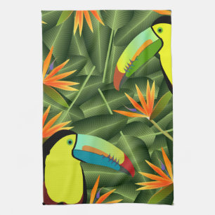 Tropical Toucans & Birds of Paradise Towel