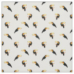 Tropical Toucans Exotic Birds Black White Pattern Fabric