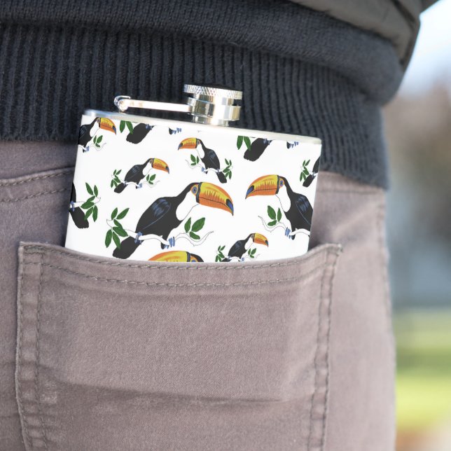 Tropical Toucans - Playful Jungle Flask (In Situ)