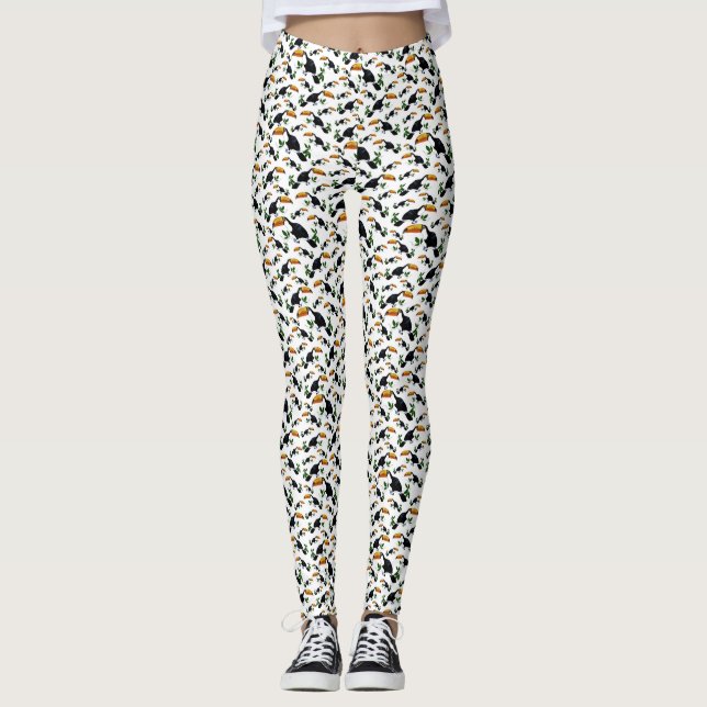 Tropical Toucans - Playful Jungle Leggings (Front)
