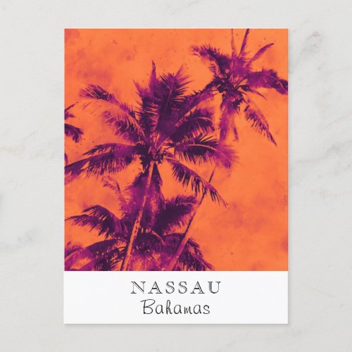  Tropical  Travel AP25 Personalize  Palm Leaf Postcard