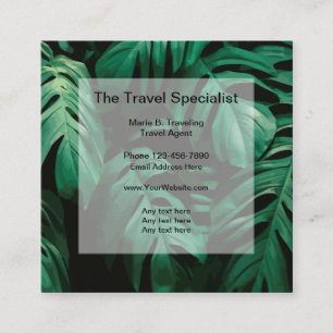 Tropical Travel Specialist Theme Square Business Card