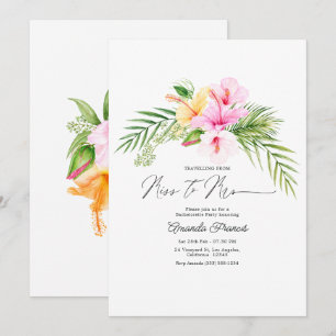 Tropical Traveling From Miss to Mrs Bachelorette Invitation