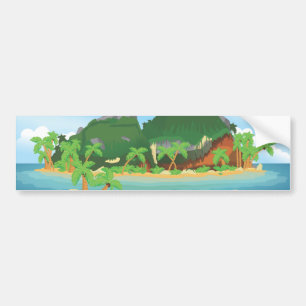 Tropical Treasure Island Bumper Sticker