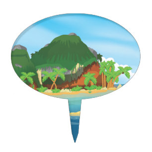 Tropical Treasure Island Cake Topper