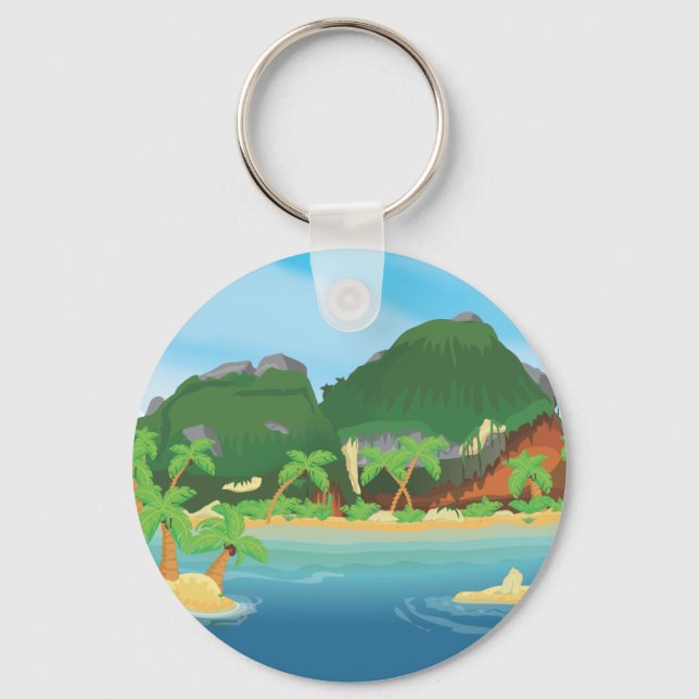 Tropical Treasure Island Keychain (Front)