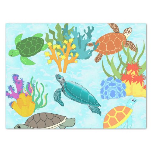 Tropical Treasures Turtles and Coral Reef  Tissue Paper