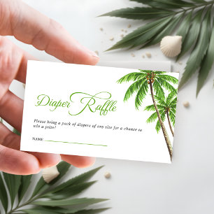 Tropical Tree Baby Shower Diaper Raffle Ticket Enclosure Card