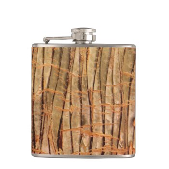 Tropical Tree Bark Nature Photo Flask by KreaturFlora at Zazzle
