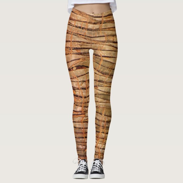 Tropical Tree Bark Photo Leggings (Front)