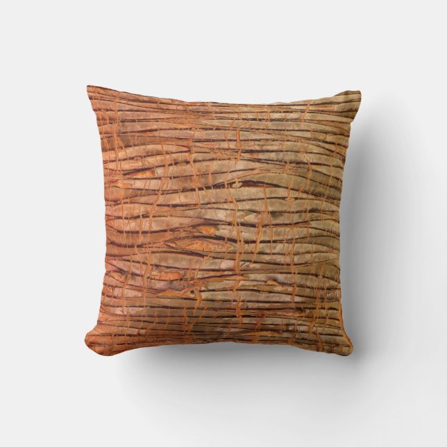 Tropical Tree Bark Photo Throw Pillow (Front)