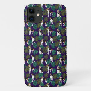 Tropical Treeing Walker Coonhound Blue iPhone 11 Case