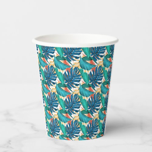 tropical trees allover paper cups