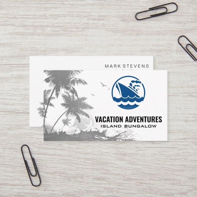 Tropical Trees | Cruise Ship Business Card (Front/Back In Situ)