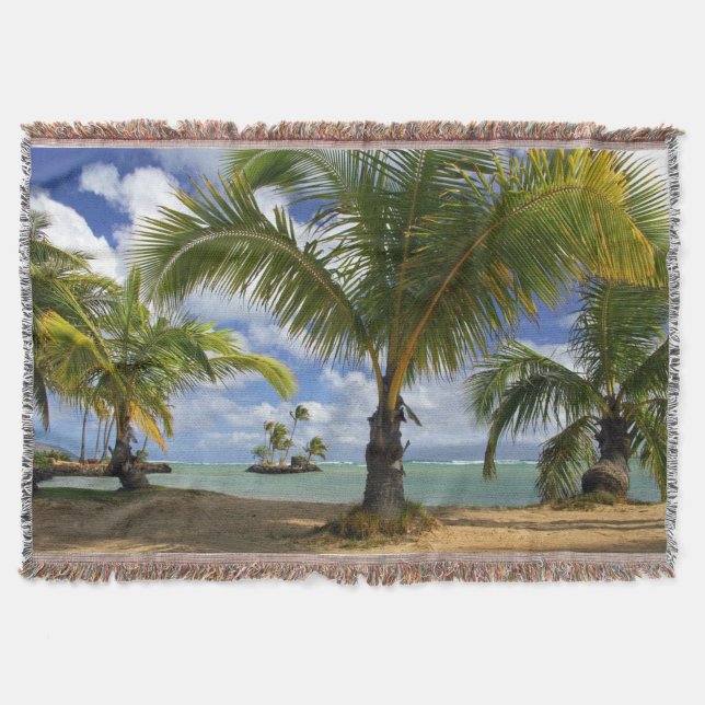 Tropical Trees Throw Blanket (Front)