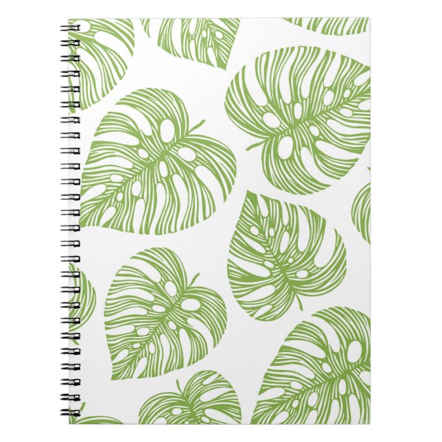 Tropical trendy seamless pattern with exotic palm  notebook (Front)
