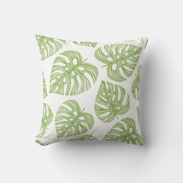 Tropical trendy seamless pattern with exotic palm  throw pillow (Front)