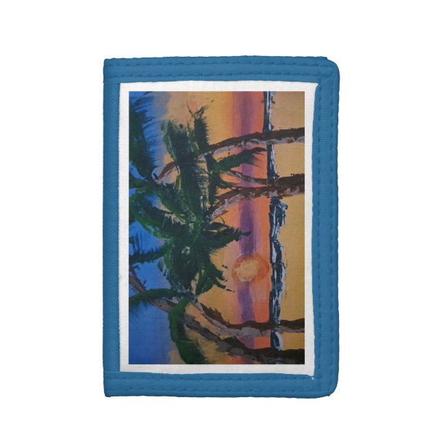 Tropical  tri-fold wallet (Front Vertical)