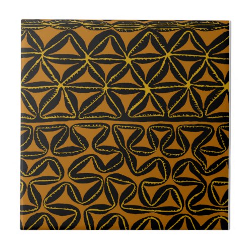 Tropical Tribal South Seas Tapa Ceramic Tile