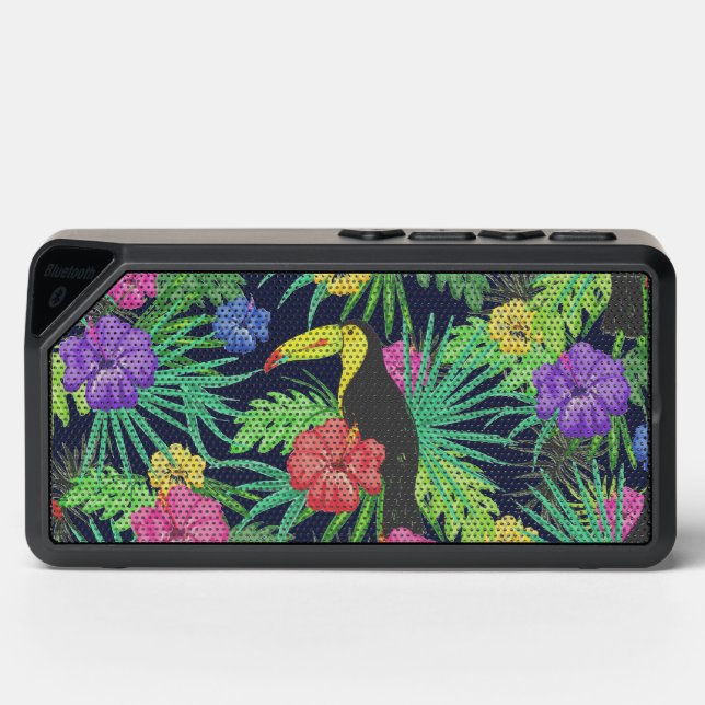Tropical Tucan and Leaves Rainforest Bluetooth Speaker (Front)