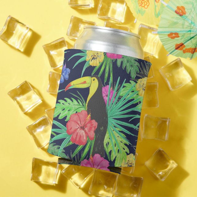 Tropical Tucan and Leaves Rainforest Can Cooler (In Situ Summer)