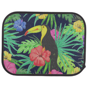 Tropical Tucan and Leaves Rainforest Car Floor Mat
