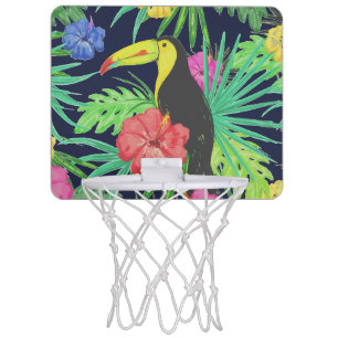 Tropical Tucan and Leaves Rainforest Mini Basketball Hoop