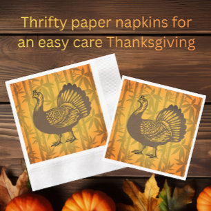 Tropical Turkey Thanksgiving Bamboo Paper Napkins
