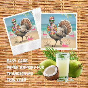 Tropical Turkey Thanksgiving Paper  Napkins