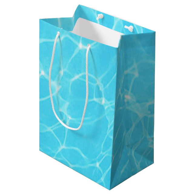 Tropical Turquoise Blue Ocean Medium Gift Bag (Front Angled)