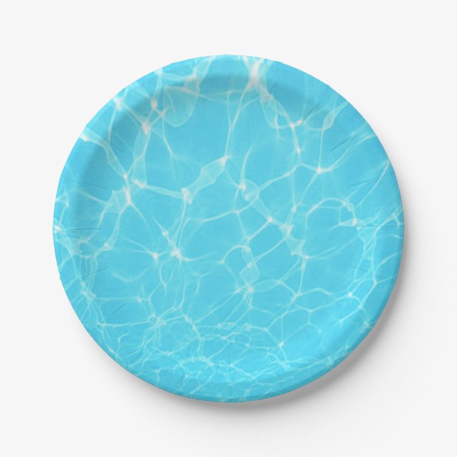 Tropical Turquoise Blue Ocean Paper Plates (Front)
