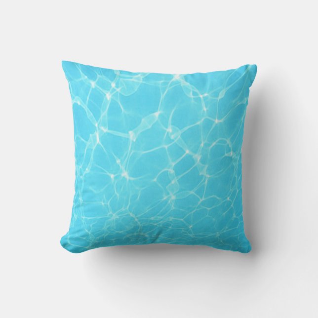 Tropical Turquoise Blue Ocean Throw Pillow (Front)