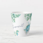 Tropical Turquoise Blue Watercolor Sea Turtle Mug (Front)