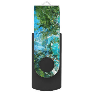 Tropical Turquoise Ocean Blue & Seaweed Green Flash Drive