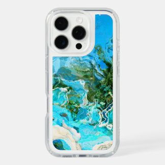 Tropical Turquoise Ocean Blue & Seaweed Green iPhone 16 Pro Case