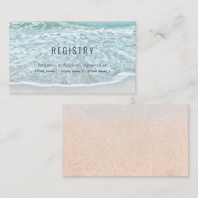 Tropical Turquoise Ocean Gift Registry Enclosure Card (Front/Back)