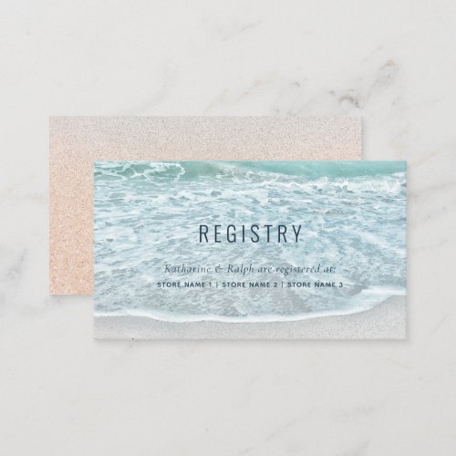 Tropical Turquoise Ocean Gift Registry Enclosure Card