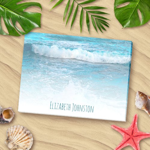 Tropical turquoise ocean Hawaii waves photo custom Post_it Notes