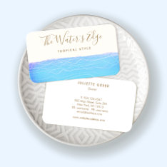 Tropical Turquoise Ocean  Waves  Business Card at Zazzle