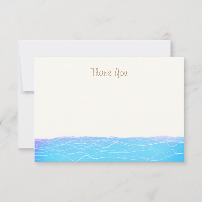 Tropical Turquoise Ocean  Waves  Thank You Card (Front)
