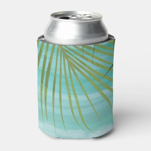 Tropical Turquoise Palm Trees Beach Can Cooler