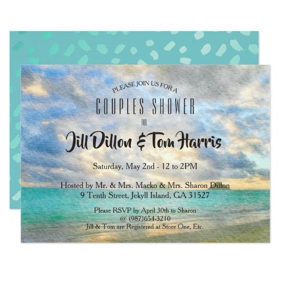 Tropical Turquoise Paradise Couples Shower Card